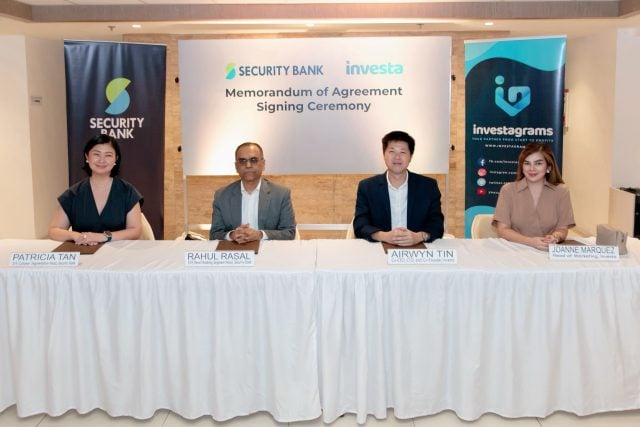 Security Bank Partnership with Investa
